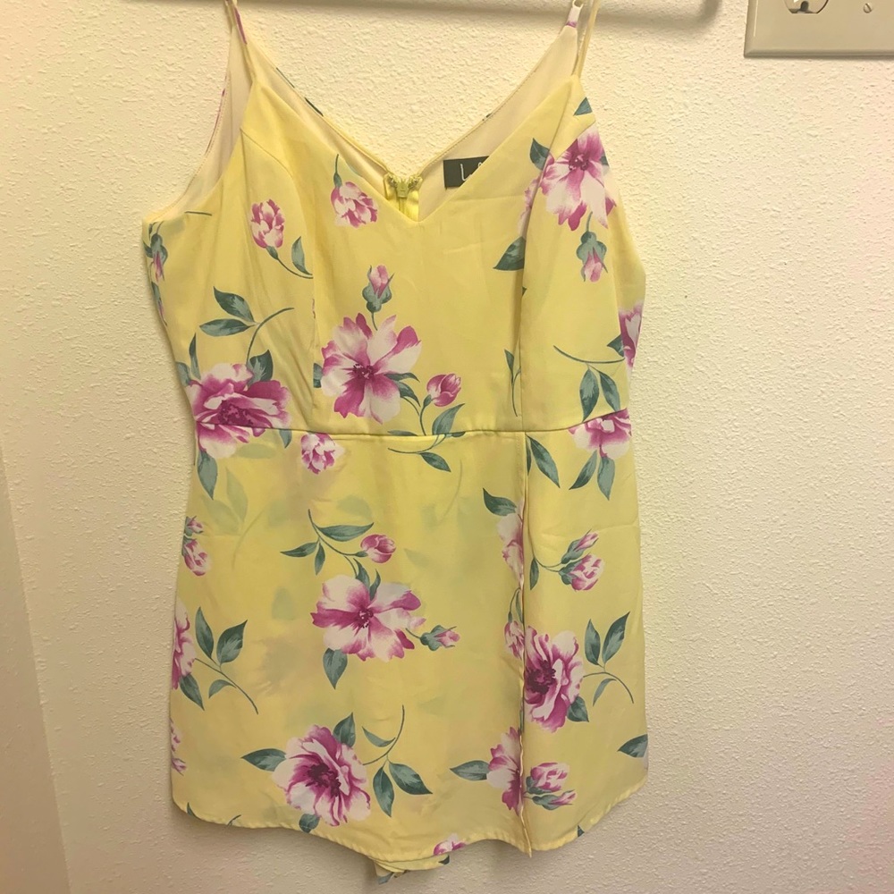 Yellow and floral summer romper
